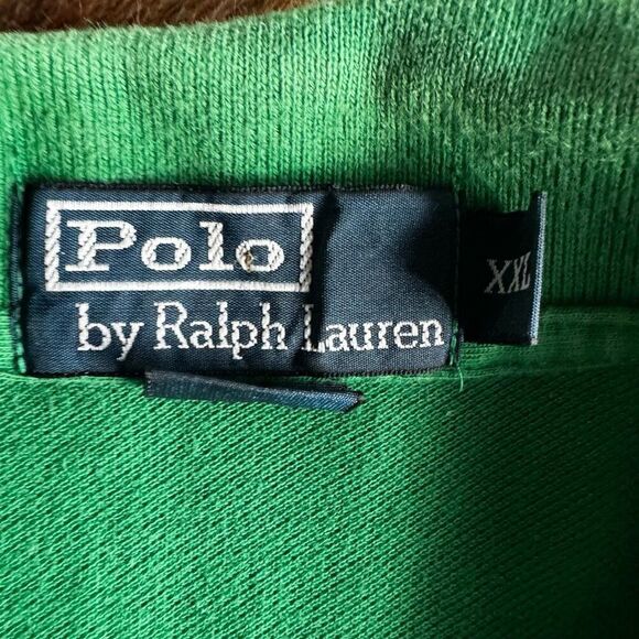 Vintage Polo Ralph Lauren Green Striped Polo Shirt XXL - Picture 5 of 8